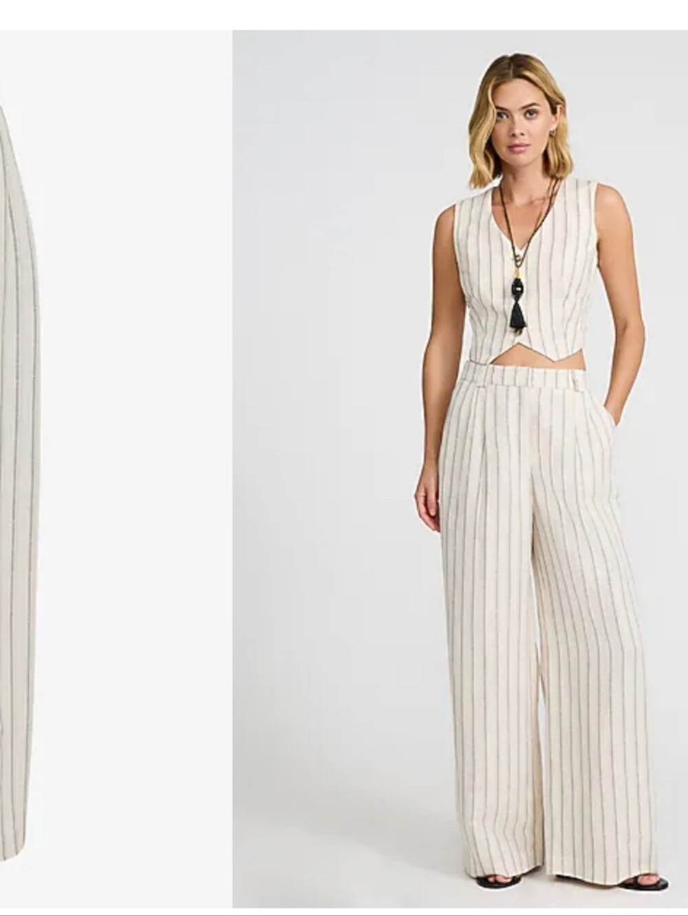 Express Summer- Blend Striped High Waist Relaxed Trouser NWTs SZ 8 L
